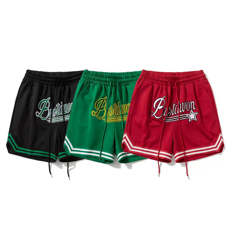 Mens Designer Cargo Shorts with Streetwear Tide Embroidery for Summer Sports Basketball Drawstring Closure Beach shorts