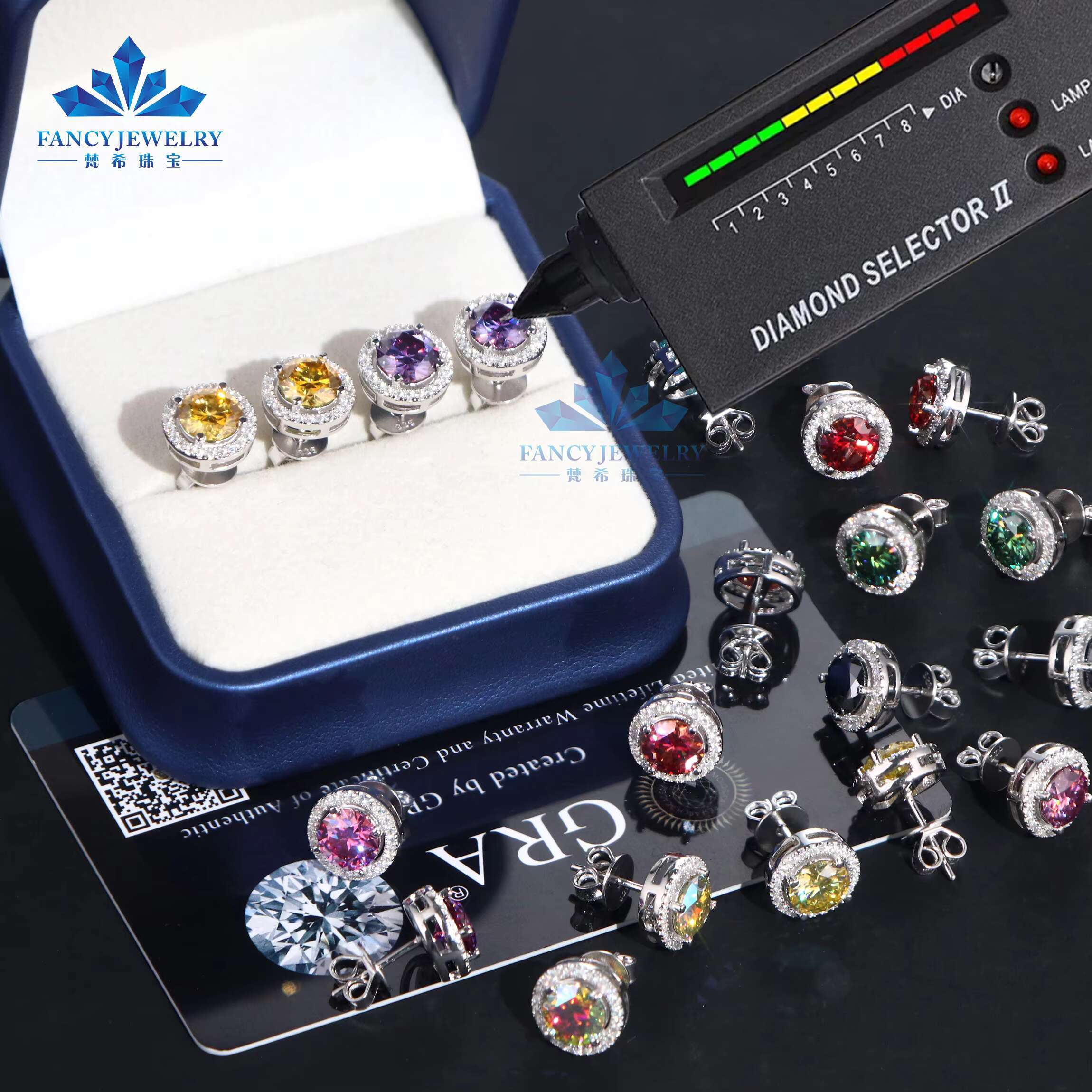 Pass Diamond Tester VVS 2 Carat 8mm Moissanite Diamond Butterfly Back Micro Pave Women Stud Earrings 925 Sterling Silver