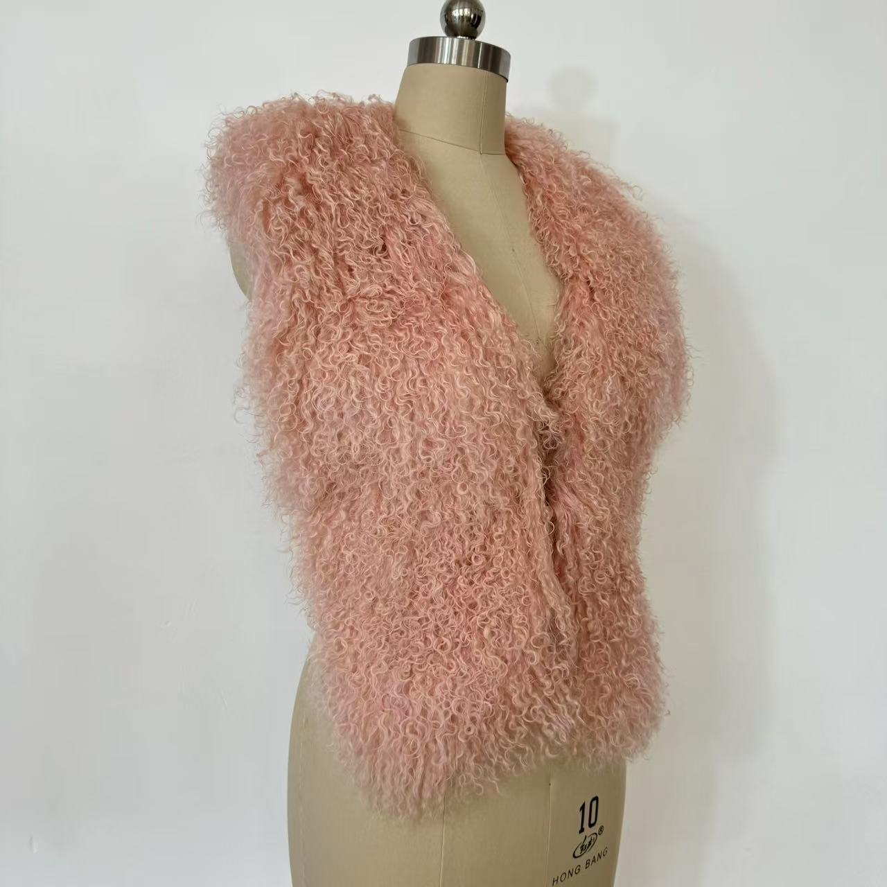 Fashion Natural Real Mongolian Fur Vest for Women Halter Sexy Backless Bandage Sleeveless Coats 2025 New Arrival