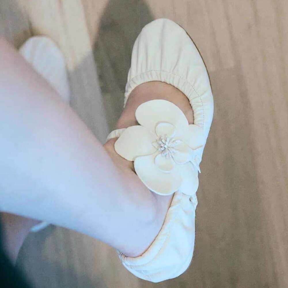 Genuine French Niche Floral Flat Ballet for Women Summer Autumn Comfortable Soft Leather One-Strap Mary Jane Shoes