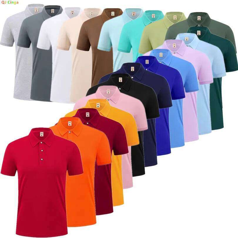 Men's Solid Short Sleeve Polo Fashion, Asian Size S-4XL, 21 Color Options Available for Summer Casual Wear