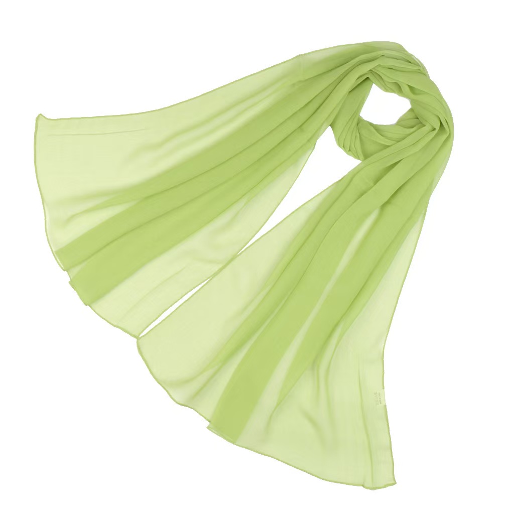 LLLL Spring and Summer solid color scarf drape soft Georgette long chiffon scarf female body performance scarf