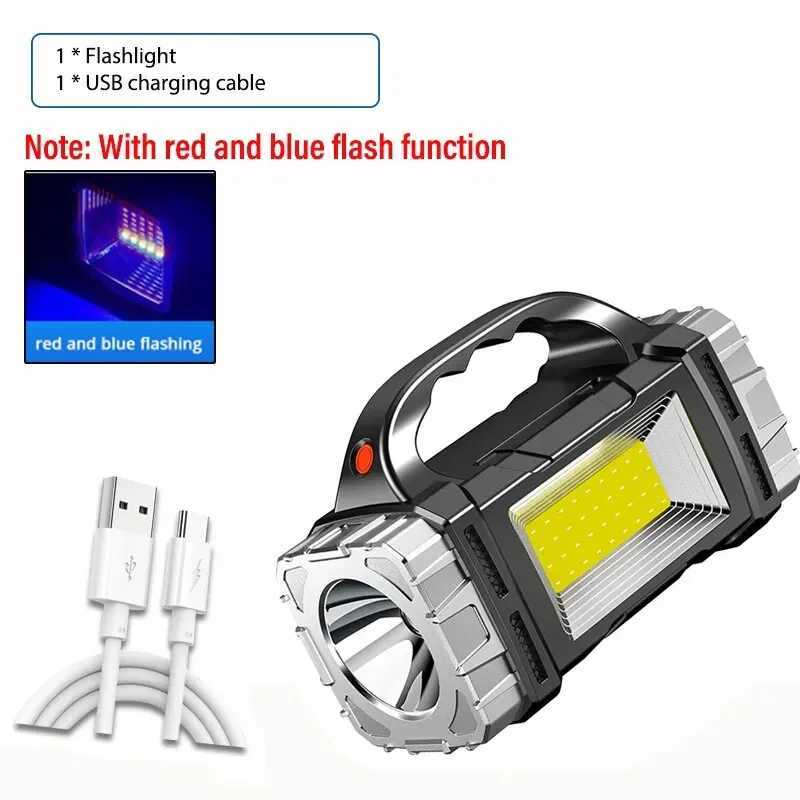 Multifunctional portable light strip side light waterproof multiple lighting modes high power rechargeable LED flashlightXJ250529