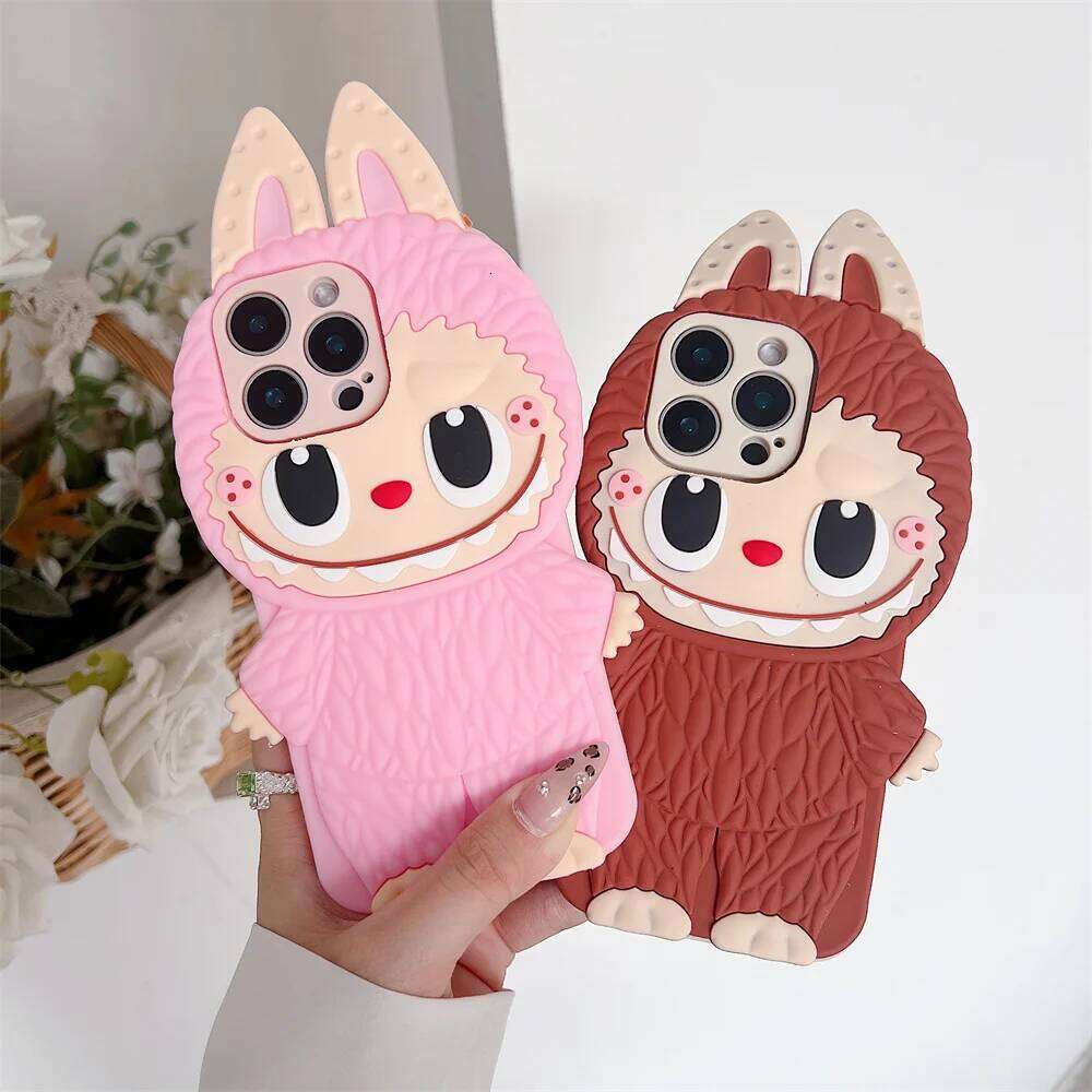 3D Cartoon Labubu Rabbit Soft Silicone Phone Case For iPhone 16 15 11 12 13 mini 14 Xs Pro Max XR 6 6s 7 8 Plus SE2 Cute Cover