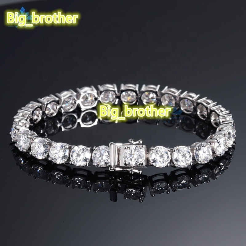 Factory Non-Fading in Stock Gra 925 Silver VVS Moissanite Tennis Chain 3mm 4mm 5mm 6mm Necklace Bracelet Men Women Fine Jewelry