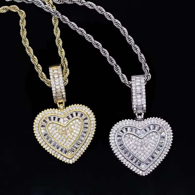 S925 Silver Moissanite Pendant European American Style Hot Selling Fashionable Hip Hop Necklace
