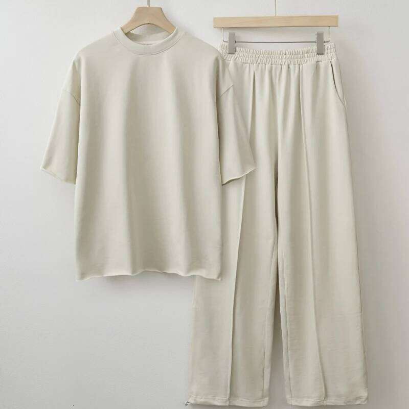 2025 New arrival Women Cotton T-shirt Pants 2 piece Clothing Sets