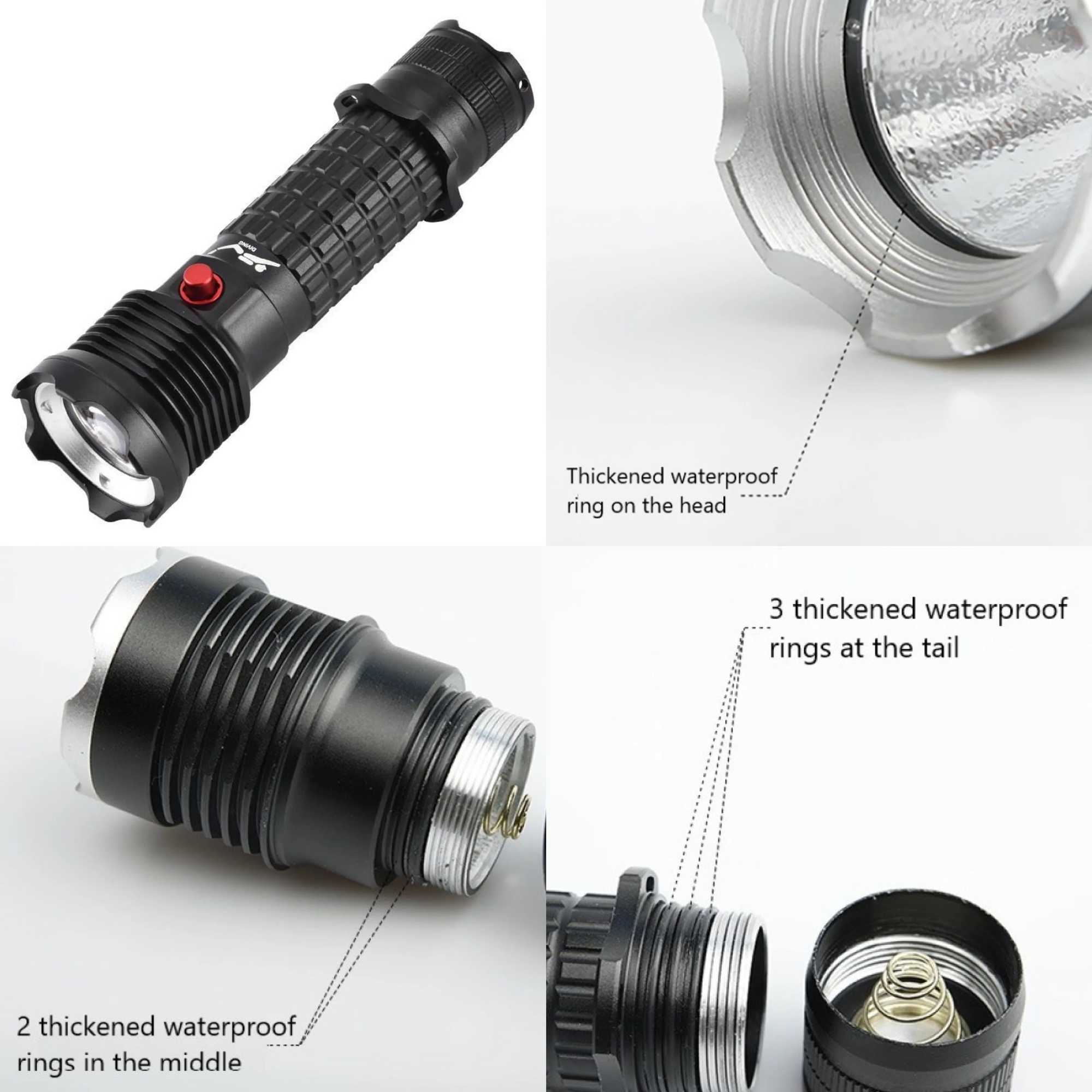 Professional Spearfishing Hunting Scuba XHP199 LED Dive Light 9900 Lumens Diving Flashlight 26650 Torch Underwater FlashlightXJ250529