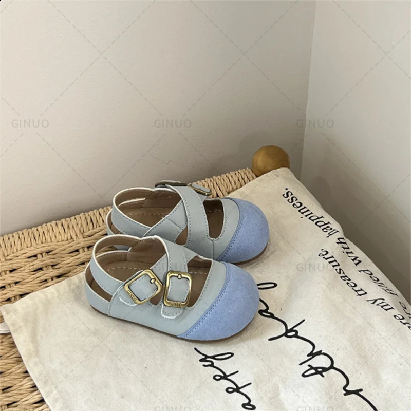 Summer Baby Shoes Leather Barefoot Shoes Soft Sole Princess Shoes Fashion Toddler Girls Sandals EU 16-25 250527