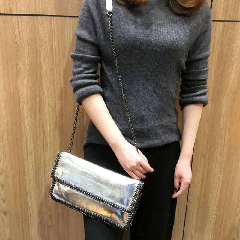 Women's Bags Designer Chains Woven Envelope Soft PU Leather Handbags Clutch Cover Messenger Bags For Women Shoulder Sling Bag NEW Purses