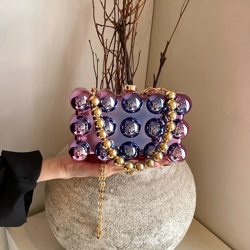 Acrylic Clutch Purse For Women Bubble Crossbody Detachable Strap Square Handbag Wedding Prom Party Leisure Shopping Bag 250528