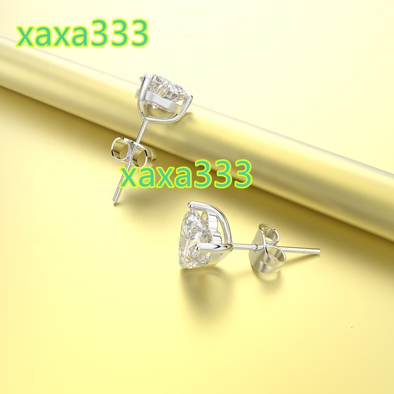 Fashion VVS White Brilliant Round Diamond Cut Moissanite Earrings Women 925 Sterling Silver Jewelry