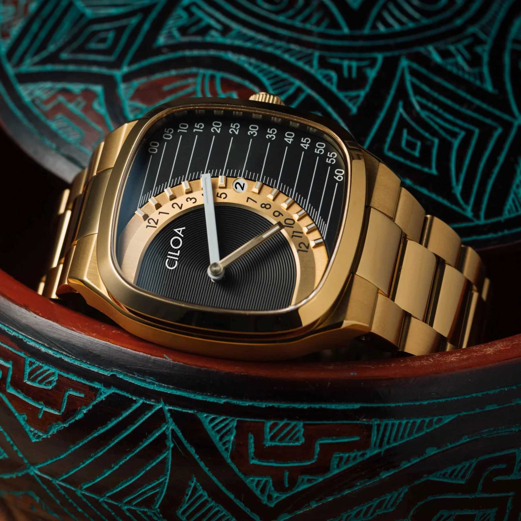 CILOA retro square watch mens brand authentic 2025 new light luxury gift stainless steel strap waterproof quartz watch W250529