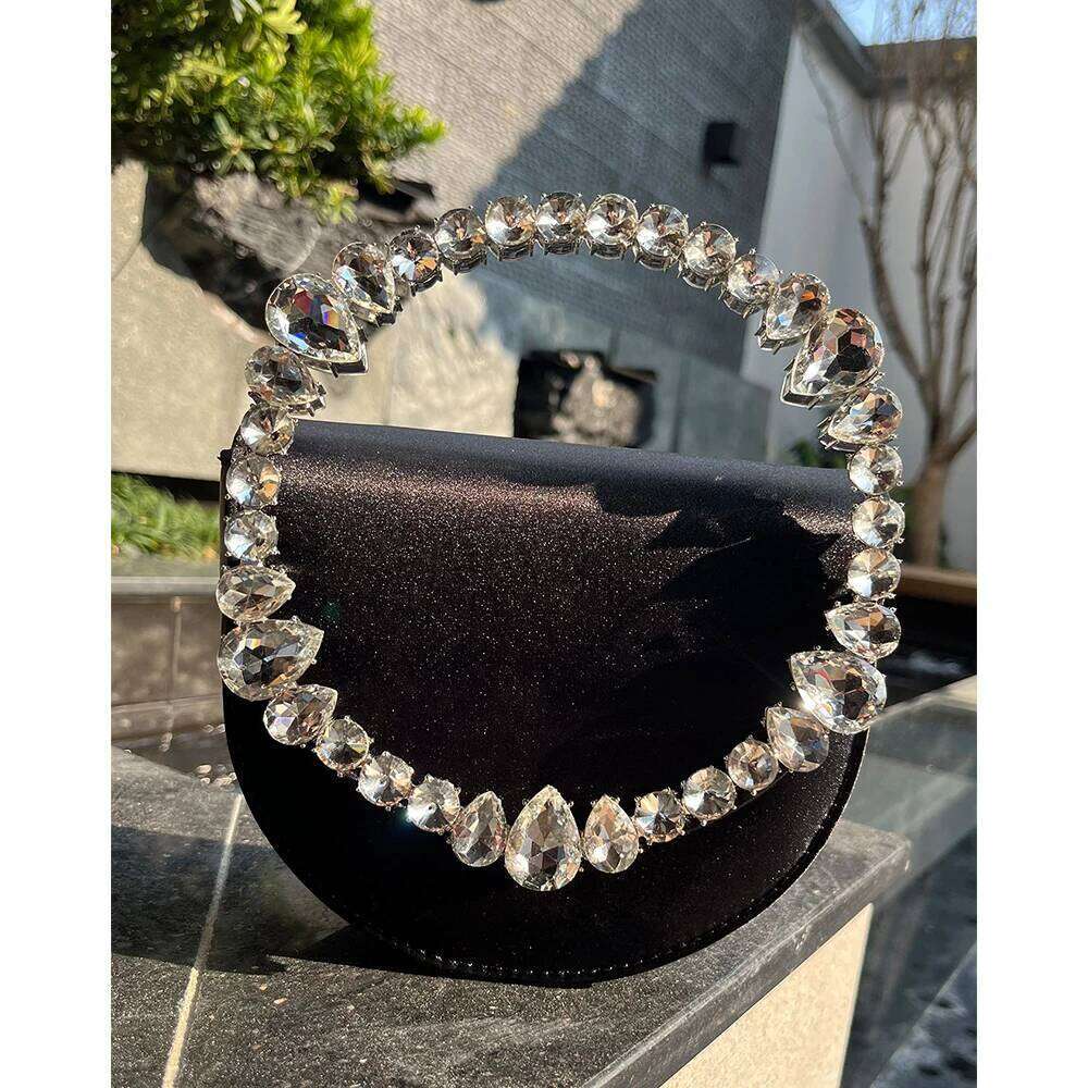 Women's Bags Designer Dia Handle Evening Bag Silk Handbag Designer Crystal Wedding Clutch Satin Shoulder Crossbody Bags For Women NEW
