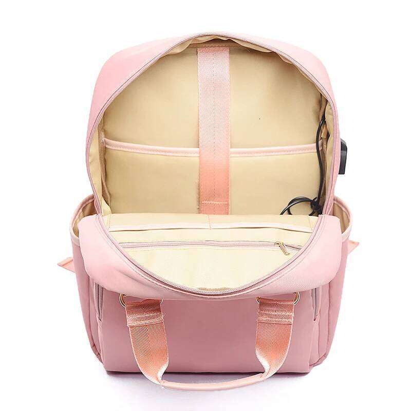 Women Men Commuting Backpack USB Charging Waterproof Oxford Students School Books Laptop Bag Girls Cute Travel Backpacks