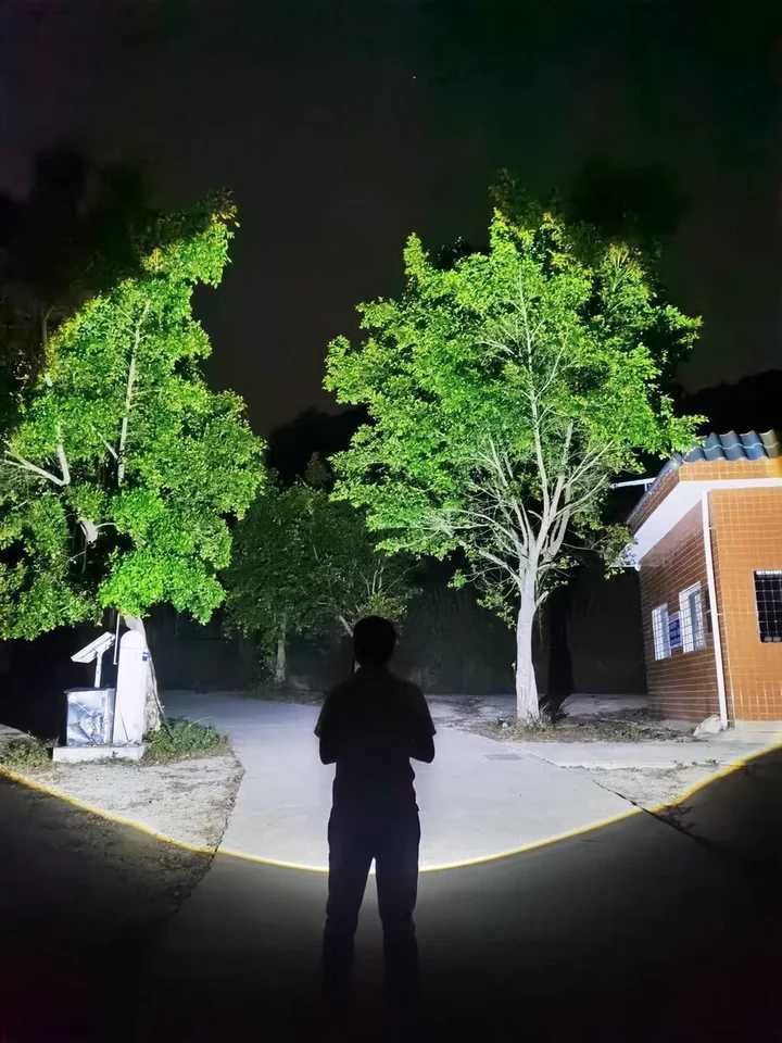 1000000 Lumens High Power LED Flashlight With Built In Dual Batteries Rechargeable Torch Portable Camping Tactical Lantern XJ250529