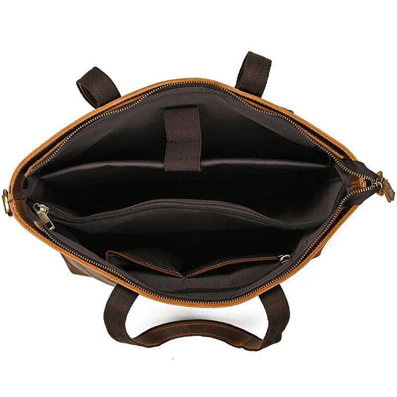 Designer Bag Genuine Totes Travel Custom Name Gift Leather Women Bag Business Crazy Horse Computer Handbag
