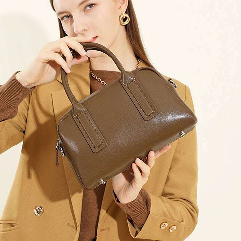 Toptrends Cow Genuine Leather Pillow Tote Handbags For Women 2025 Designer Top Handle Ladies Shoulder Crossbody Bags
