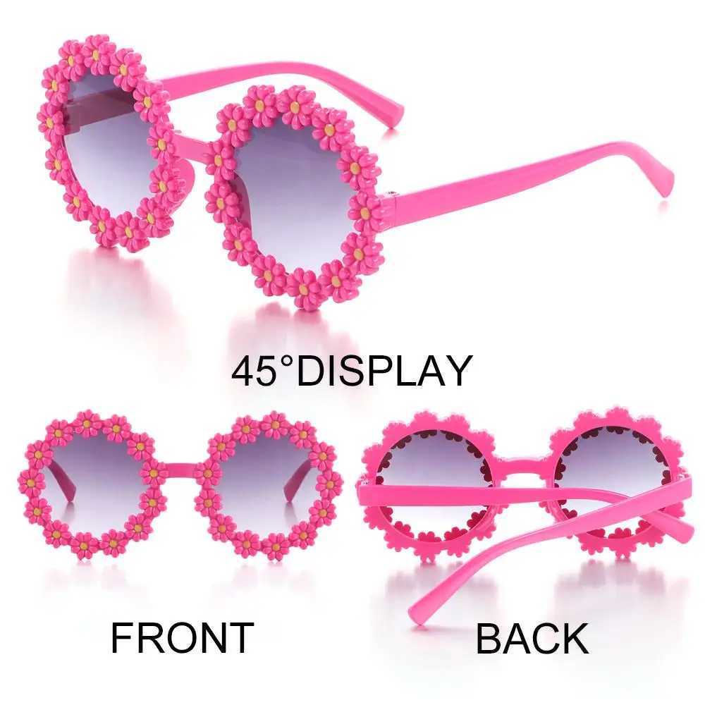 Flower Shaped Sunglasses Round Frame Eyewear Cute Daisy Sun Glasses for Girls Children Summer Beach Birthday Outdoor Party XJ250528