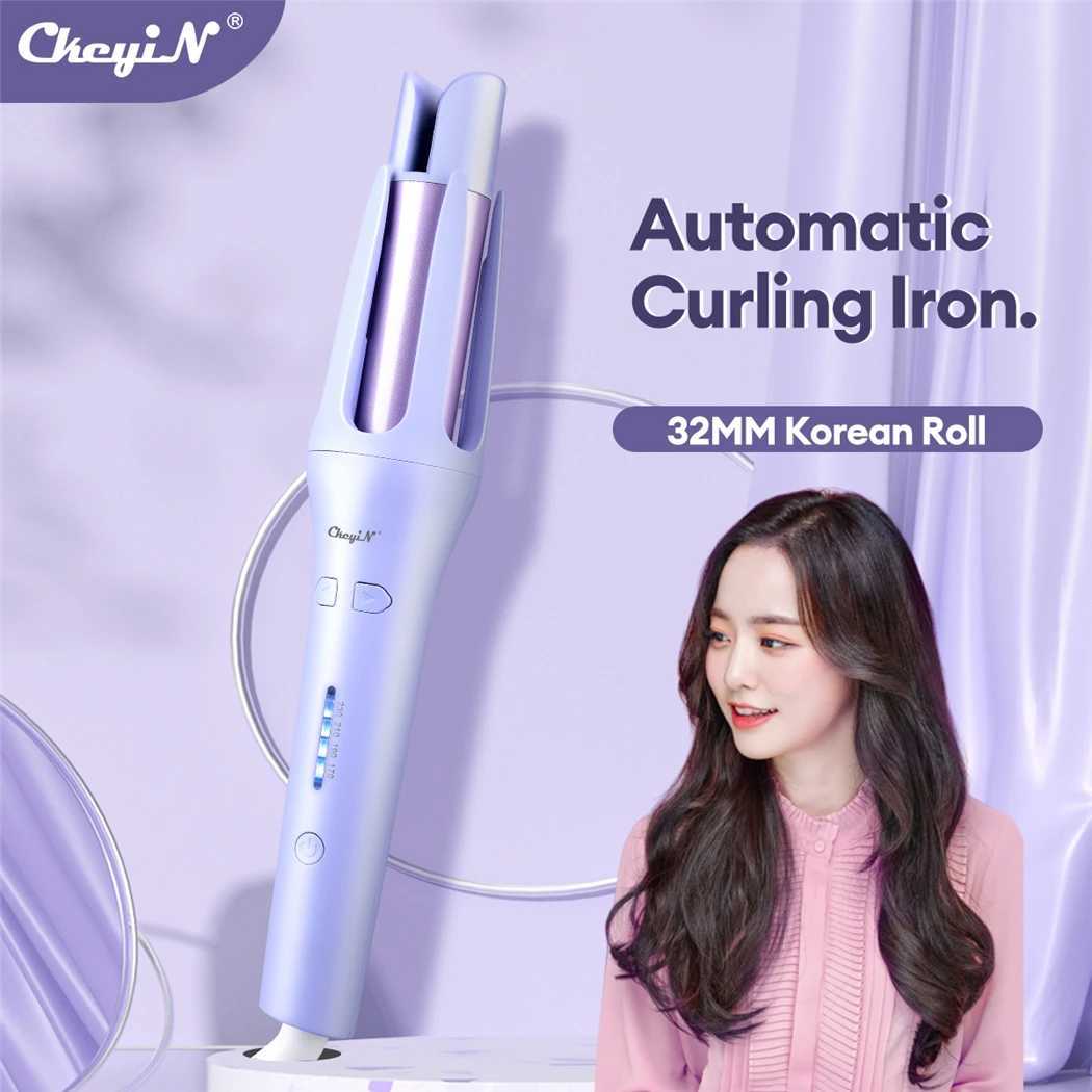 CkeyiN Automatic Hair Curler 32MM Auto Rotating Ceramic Hair Roller Professional Curling Iron Curling Wand Hair WaverXJ250528