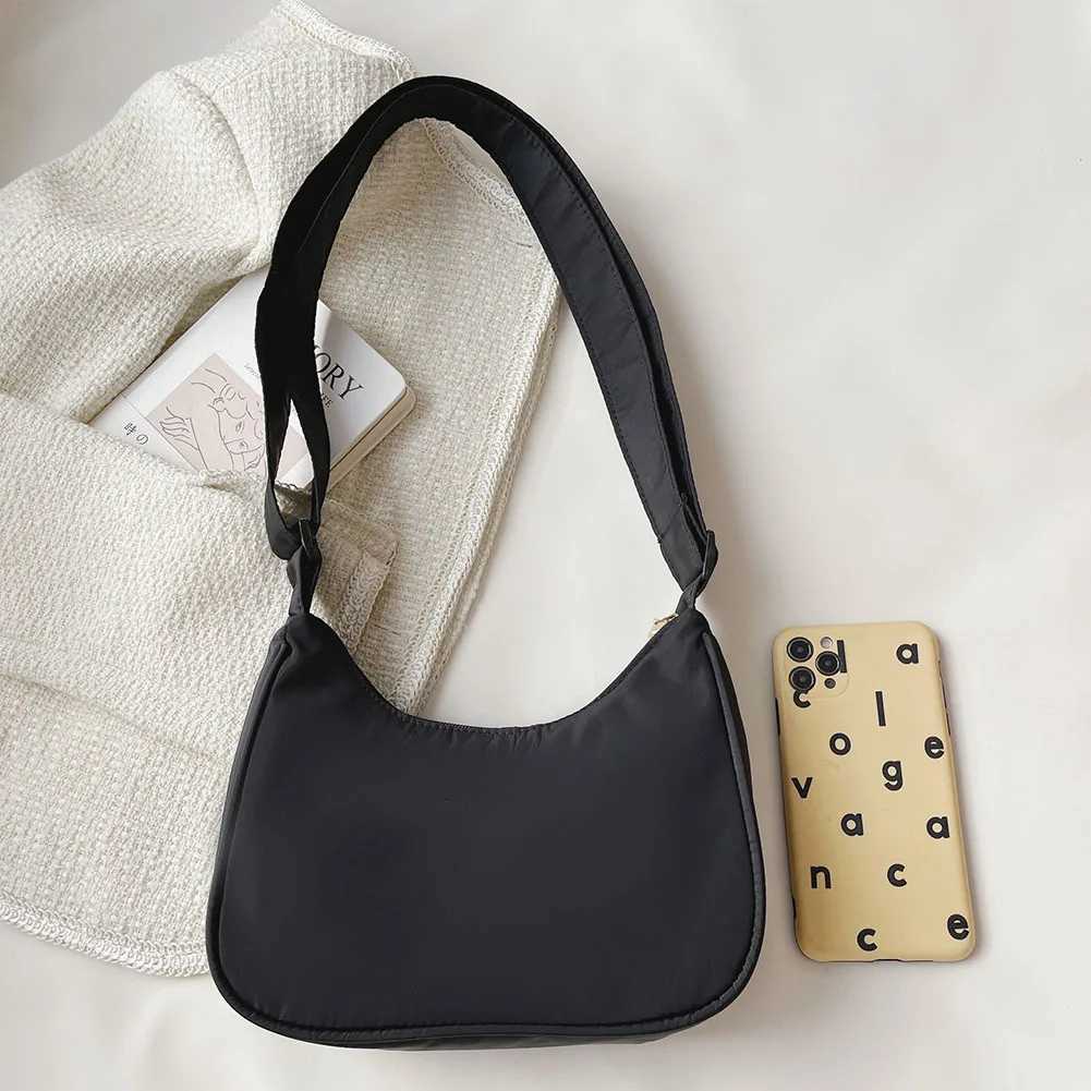 Fashion Women Hobo Shoulder Bag Solid Color Crescent Underarm Bag For Ladies Nylon Simple Crossbody Handbags Totes for Traveling XJ2520528