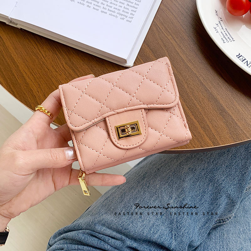 Fashion Wallet Free delivery Women Unisex Everyday Use Travel Vintage Leather Mini Snap Zipper Brown Card Holder Short Long