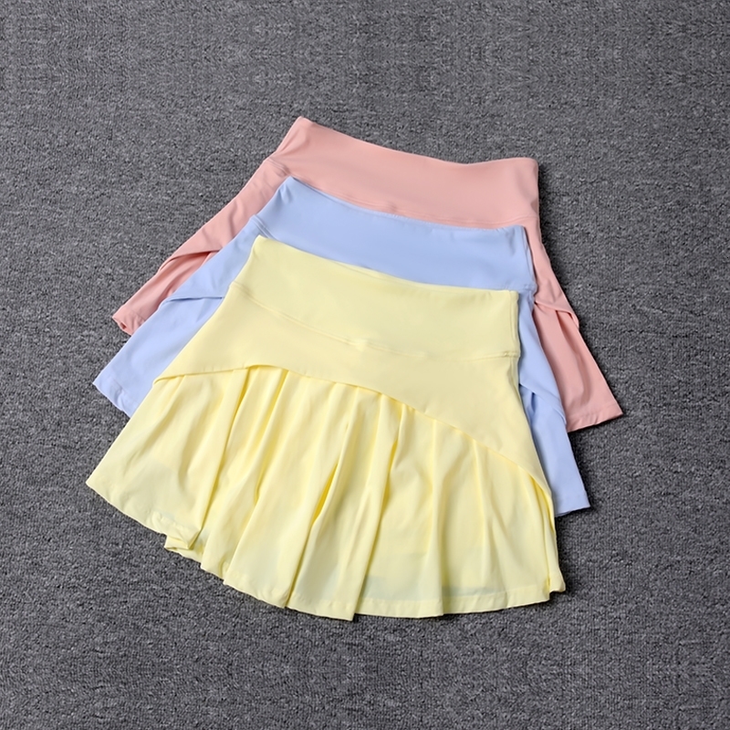 Summer Anti Pleated Skirt Womens Ice Sports Short High Waist Elastic Large Aline Half skirt 250514