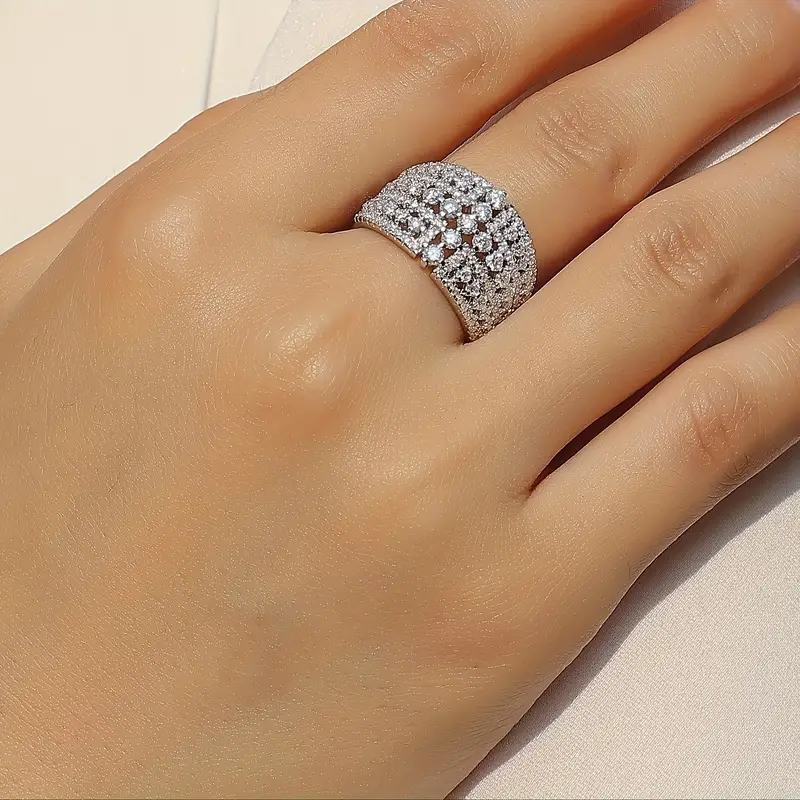 133 Moissanite stones S925 sterlin silver flight of time personalized fashionable band ring elegant luxurious designer high-end unique distinct jewelr