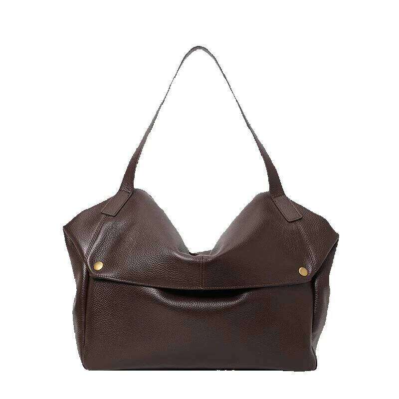 Designer Luxury 2025 Winter New Large-Capacity Shoulder Large European And American Soft Leather Tote Simple Casual Women's Bag