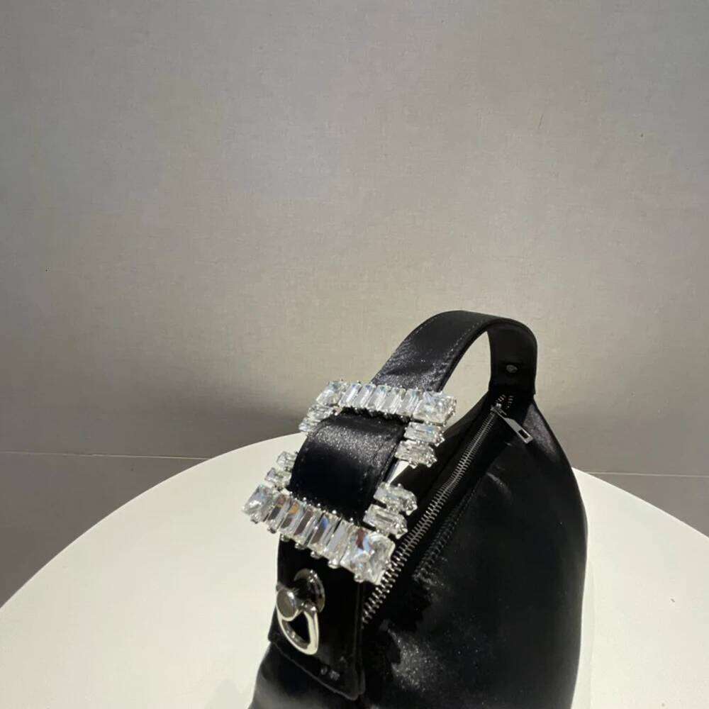Women's Bags Designer Dia Satin Purses And Handbags Chains Rhinestone Shoulder Crossbody Bag Silk Evening Bags For Women Wedding Clutch New