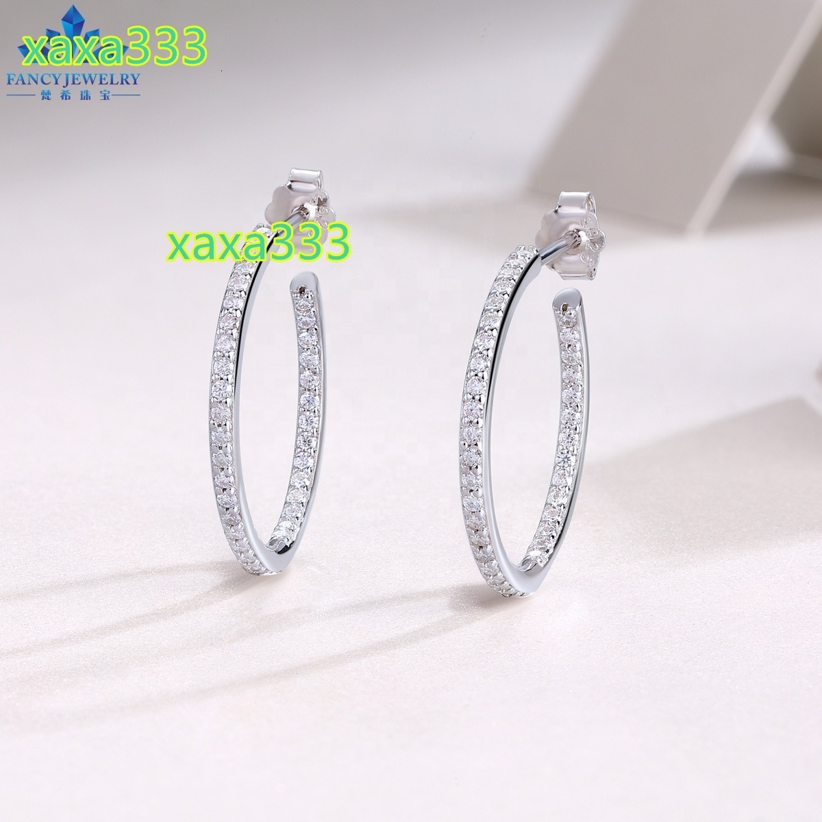 2025 Cheap Price Pass Diamond Tester 925 Silver 2mm Moissanite 18k Gold Plated Ladies Hoop Earrings for Men Women