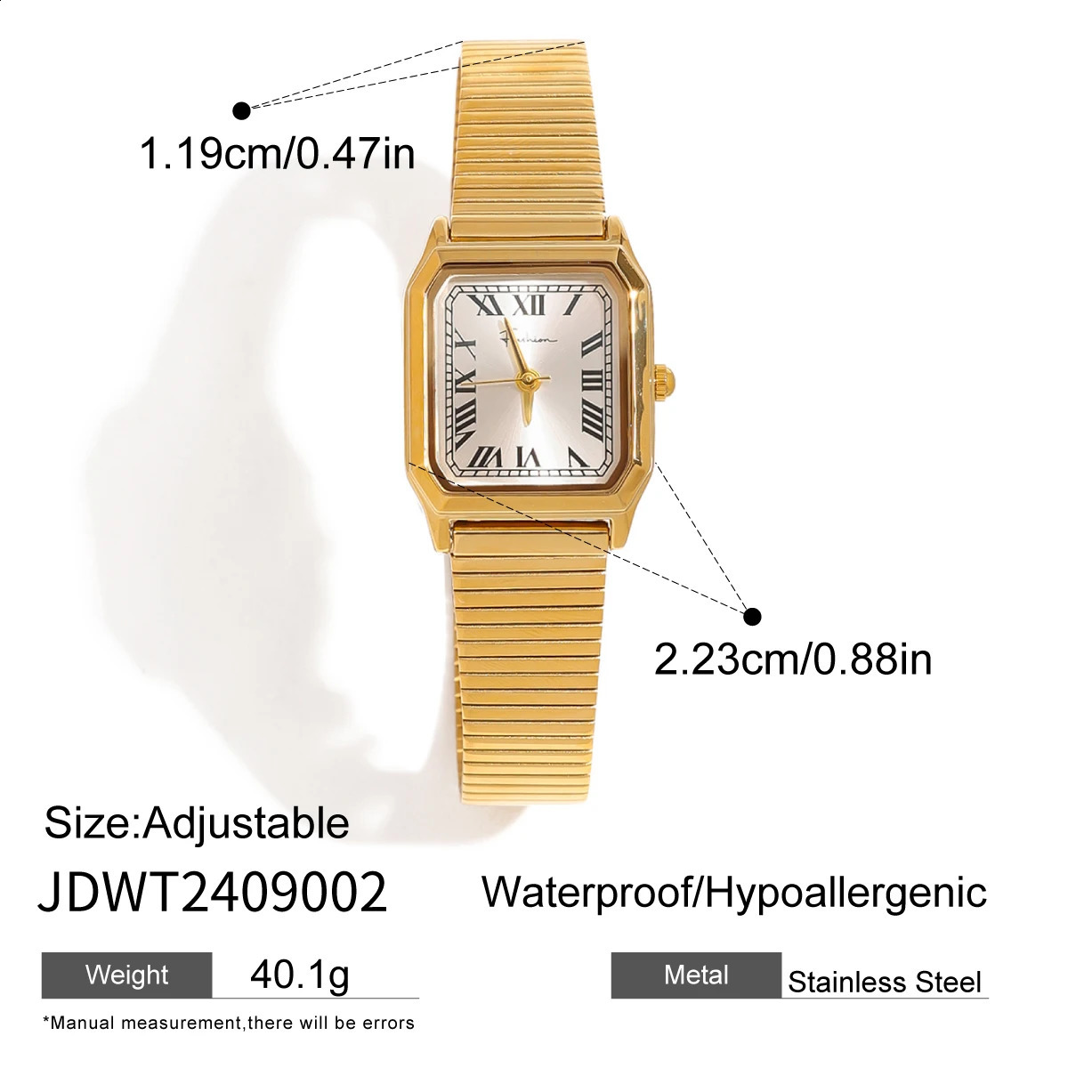 Uworld 18K Premium Gold Color Plated Stainless Steel Quartz Mechanism Watch Trendy Statement Texture Wrist Jewelry Gala Gif 250520