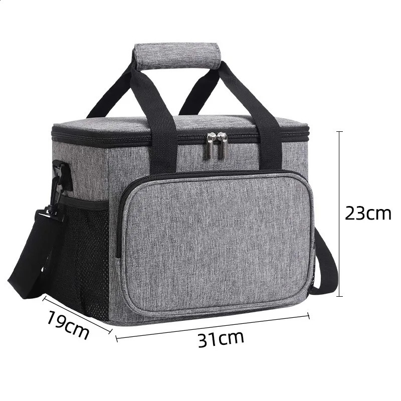 15L Picnic Bag Thermal Insulated Lunch Box Handbag Wine Beer Cooler Crossbody Shoulder Camping Food Container 250528