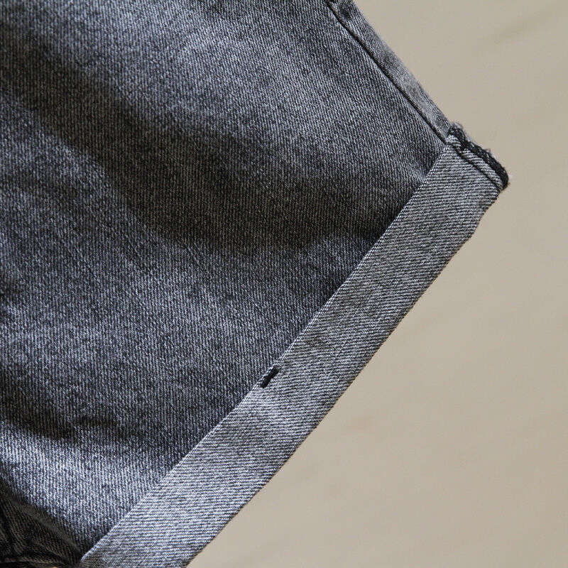 Shorts Women Denim Shorts Ash Gray Denim Shorts For Women Summer New Korean Style High Waist Slimming Rolled Hem Hot A Line Wide Leg Pants Jean Shorts