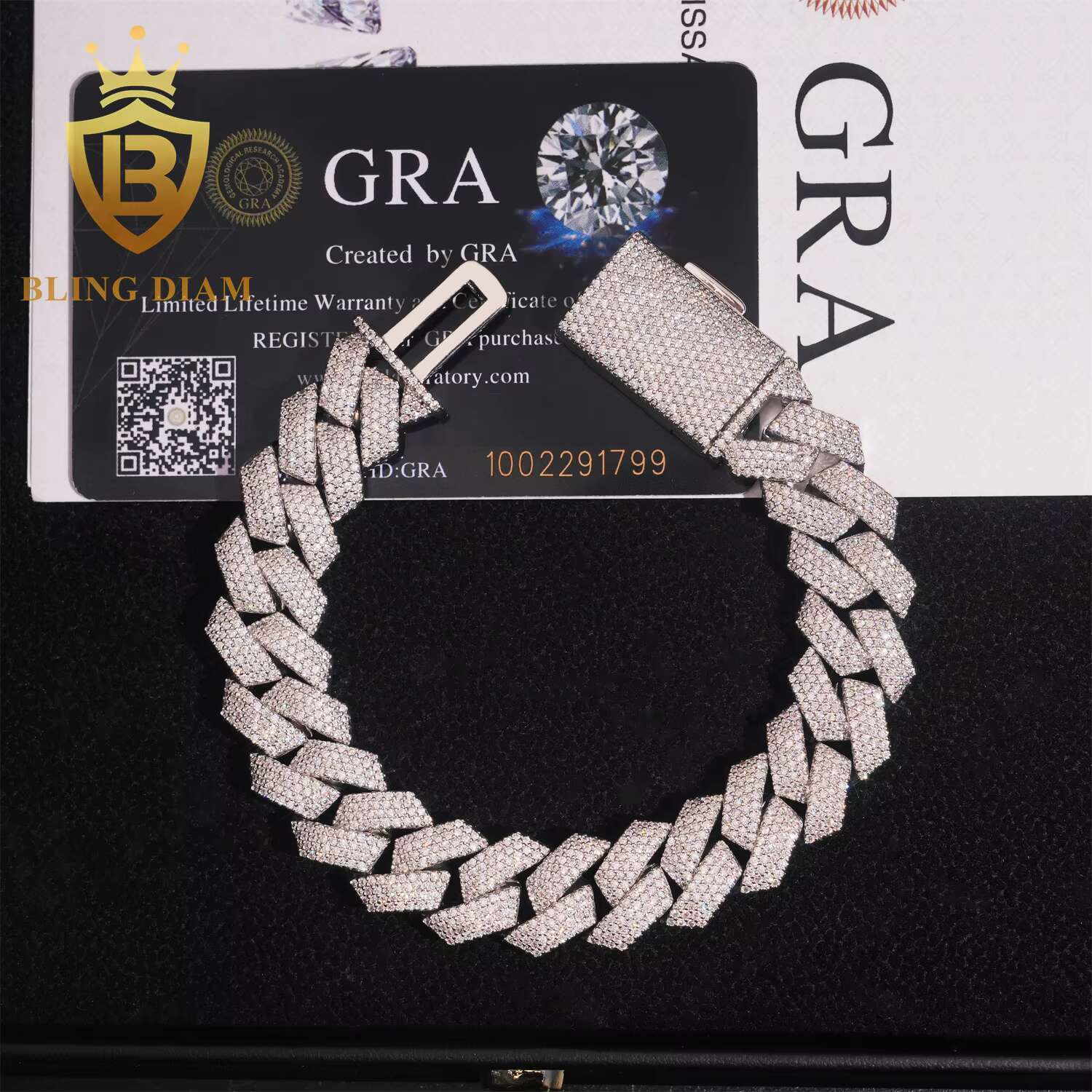 4Rows 15mm Hip Hop Jewelry Cuban Llink Chain 925 Silver Moissanite Cuban Link Chain Bracelet Pass Diamond Tester