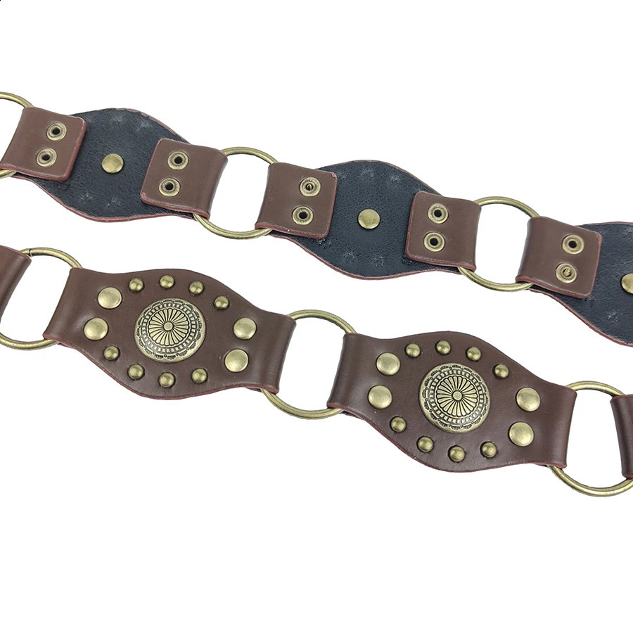 American Retro Belt for Women Y2K Spliced Rivet Belt Versatile Jeans Belt 250523