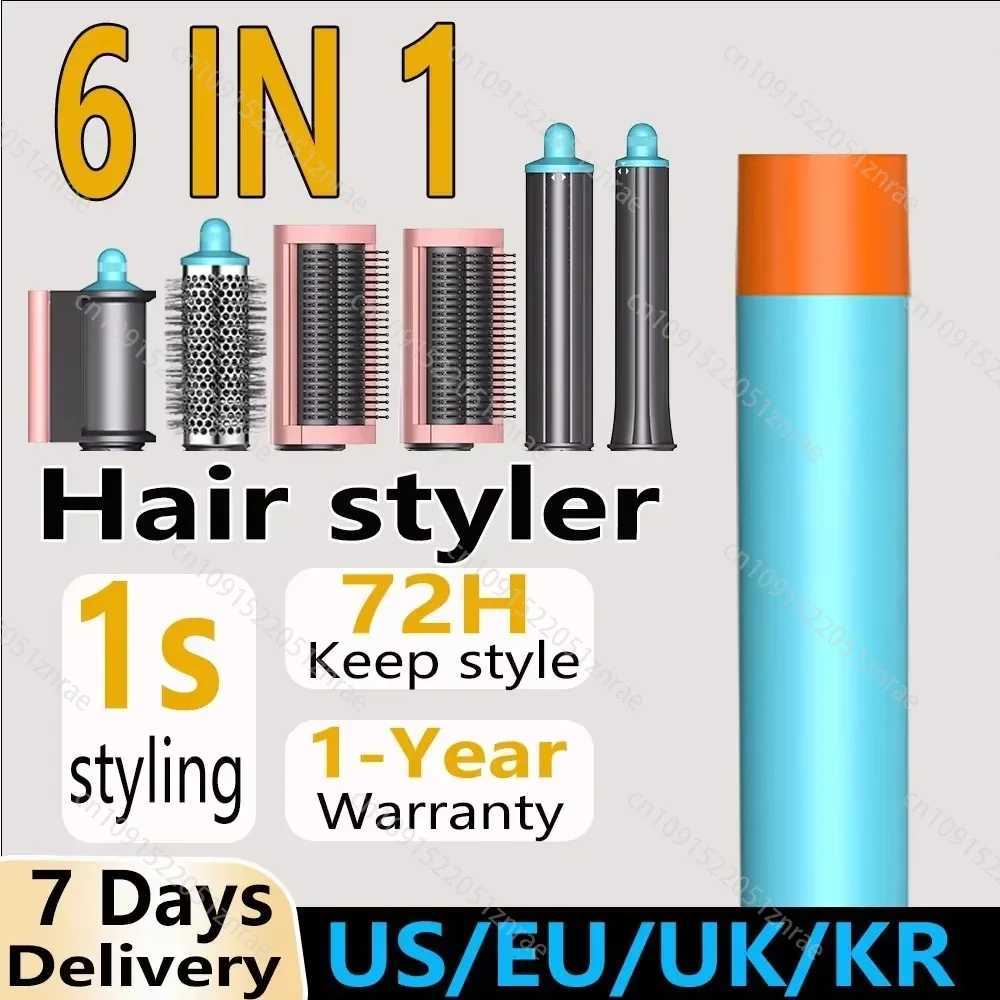 Professional 6 In 1 Air Comb Hair Dryer Curling Iron Hair Straightener Styling Tool Negative Ions Mutli-Styler Negative IonsXJ250528
