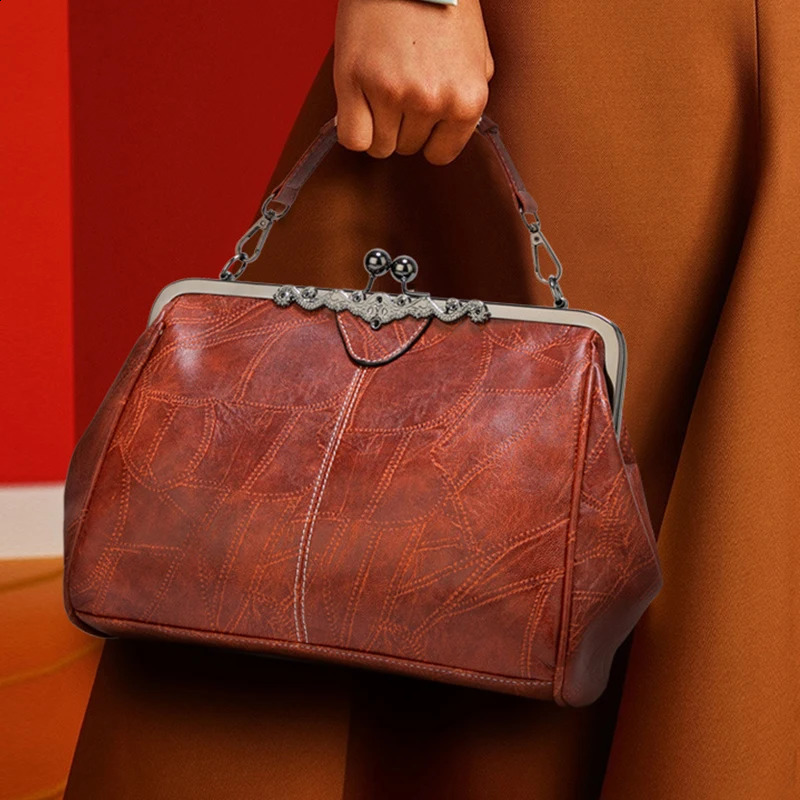 Vintage Simple Style Women Shoulder Bag High Quality PU Leather Lady Crossbody Fashion Boston n Handbag Tote Purse 250528
