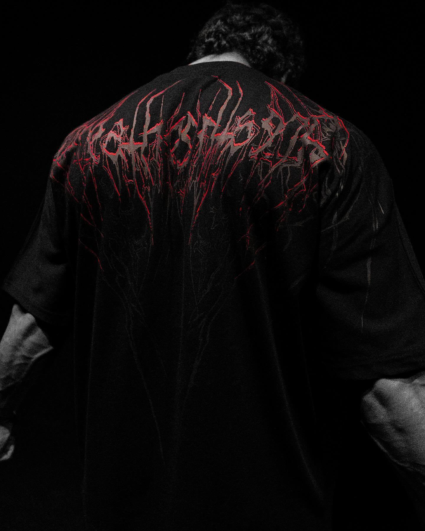 Men's T Shirts Breathedivinity Glam Meets Gym Culture Breathedivinity Bloodraven Oversized Essential for Sports and fitness COTTON T-Shirt High-O