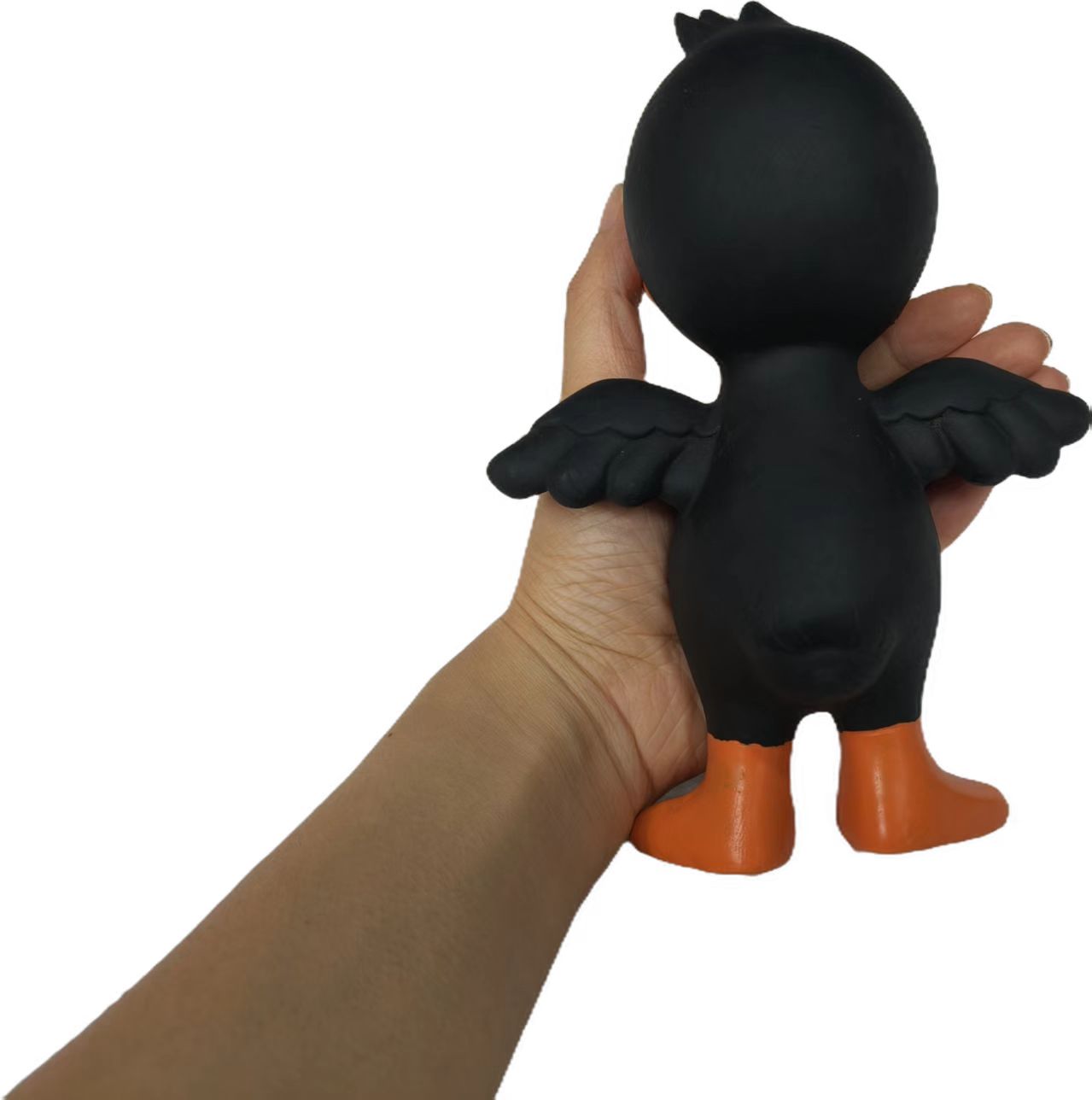 Latex Chewing Duck Dog Toy - Eco friendly Fairly Cute Black Natural Squeaky Rubber Ducky Toys for Dogs 1p/Pack