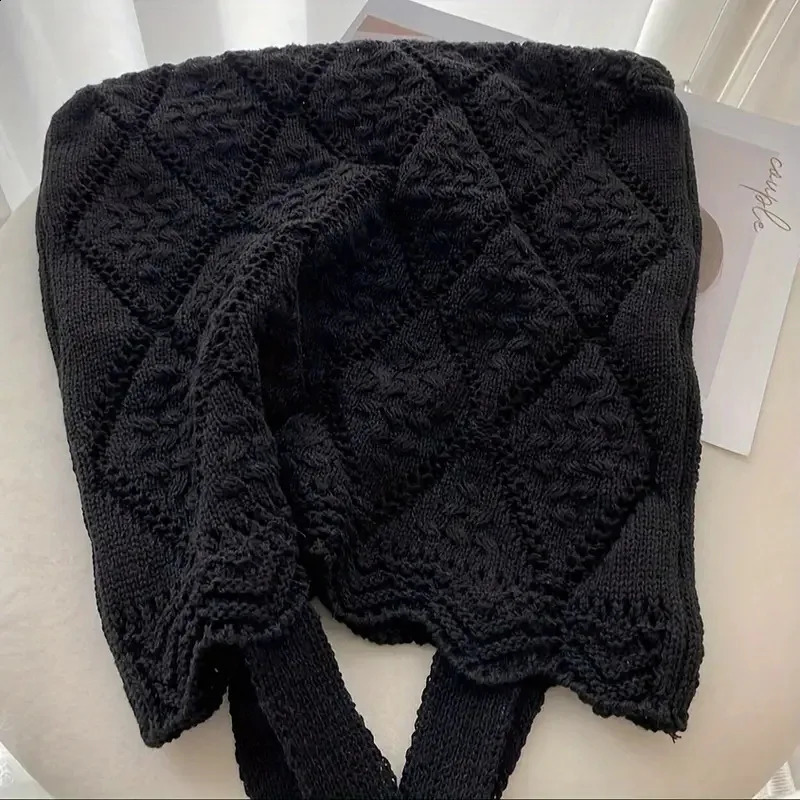 Minimalist Knit Shoulder Bag - Boho Crochet Handbag Vintage Lace Hollow-Out Purse for Women Casual Crossbody Sling Bag 250523