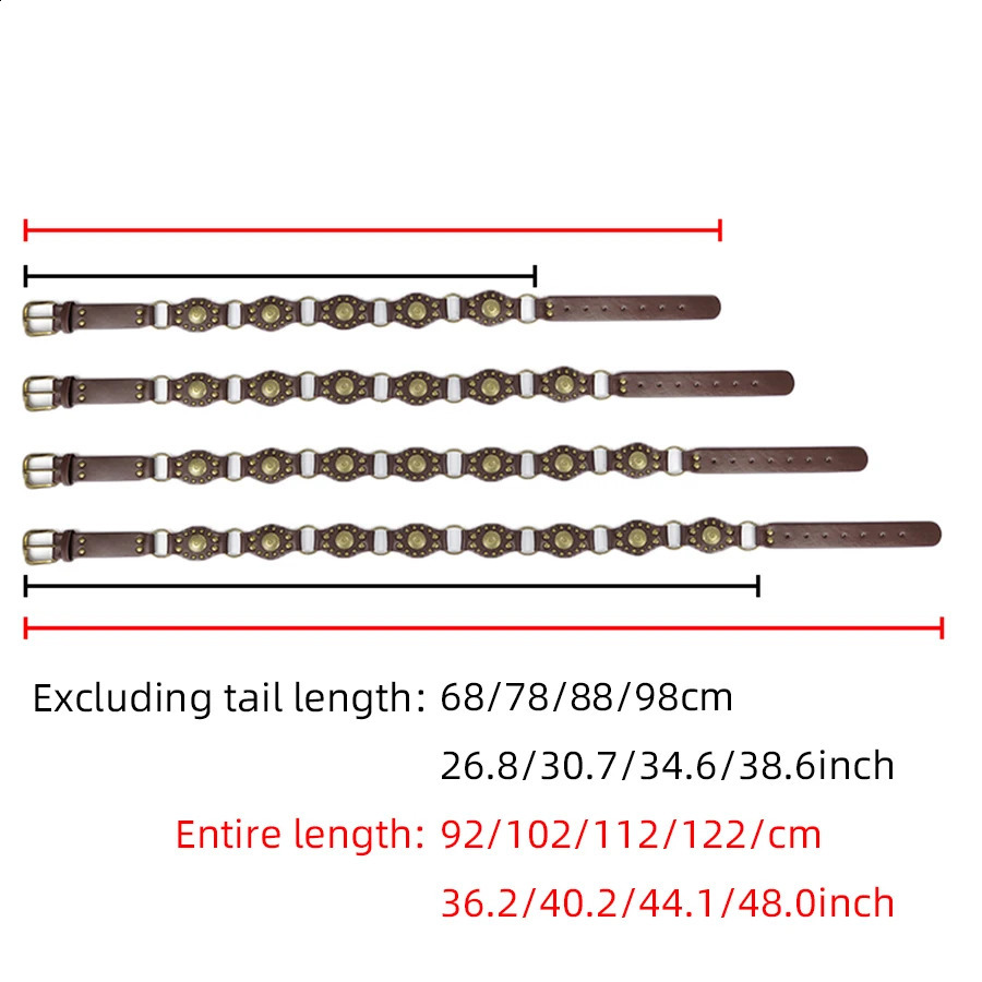 Western cowboy style metal buckle PU leather belt for womens retro rivet decoration needle buckle wide belt 250523