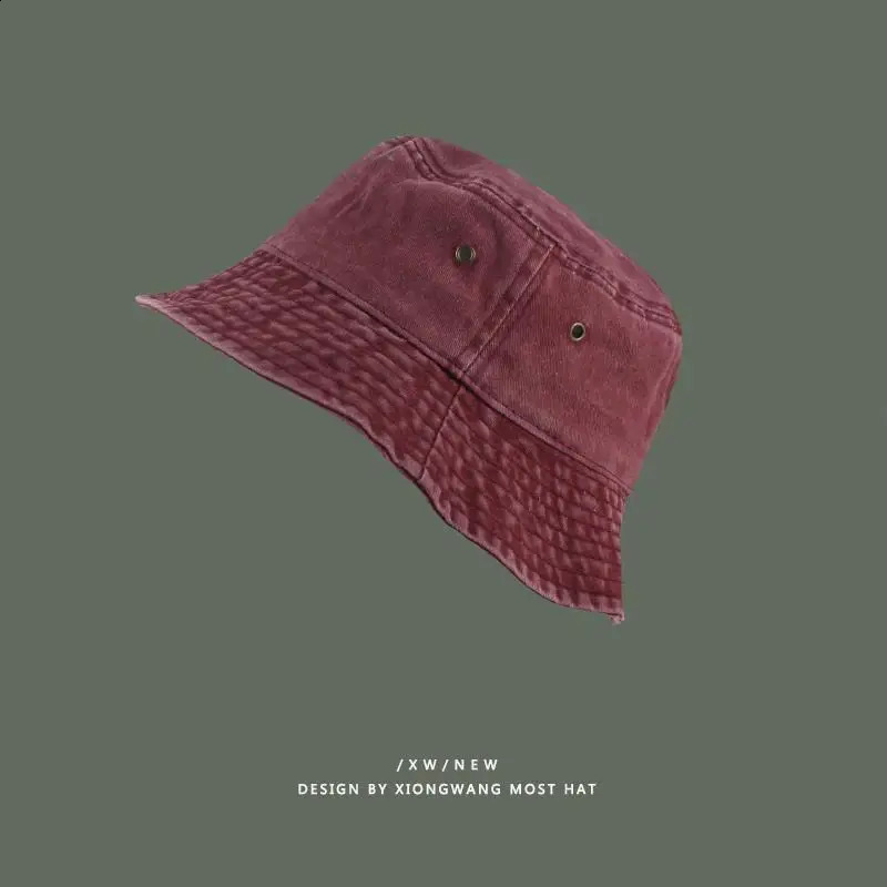 Fashion Women Men Washed Denim Solid Vintag Bucket Hats Lady Male Spring Summer Autumn Panama Fisherman Cap Hat For Women Men 250523