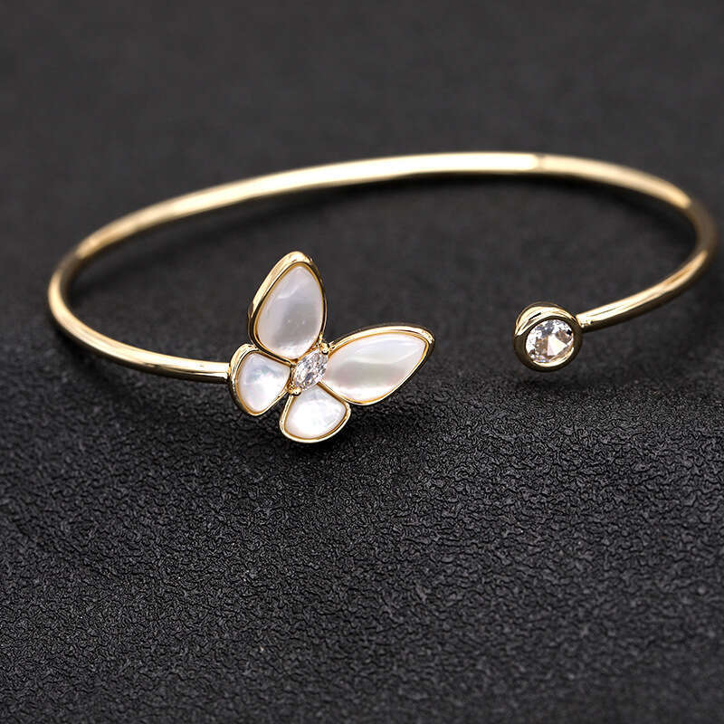 Korean New Style Personality Jewelry Simple Bracelet Metal Design Sense Adjustable Shell Butterfly Bangle