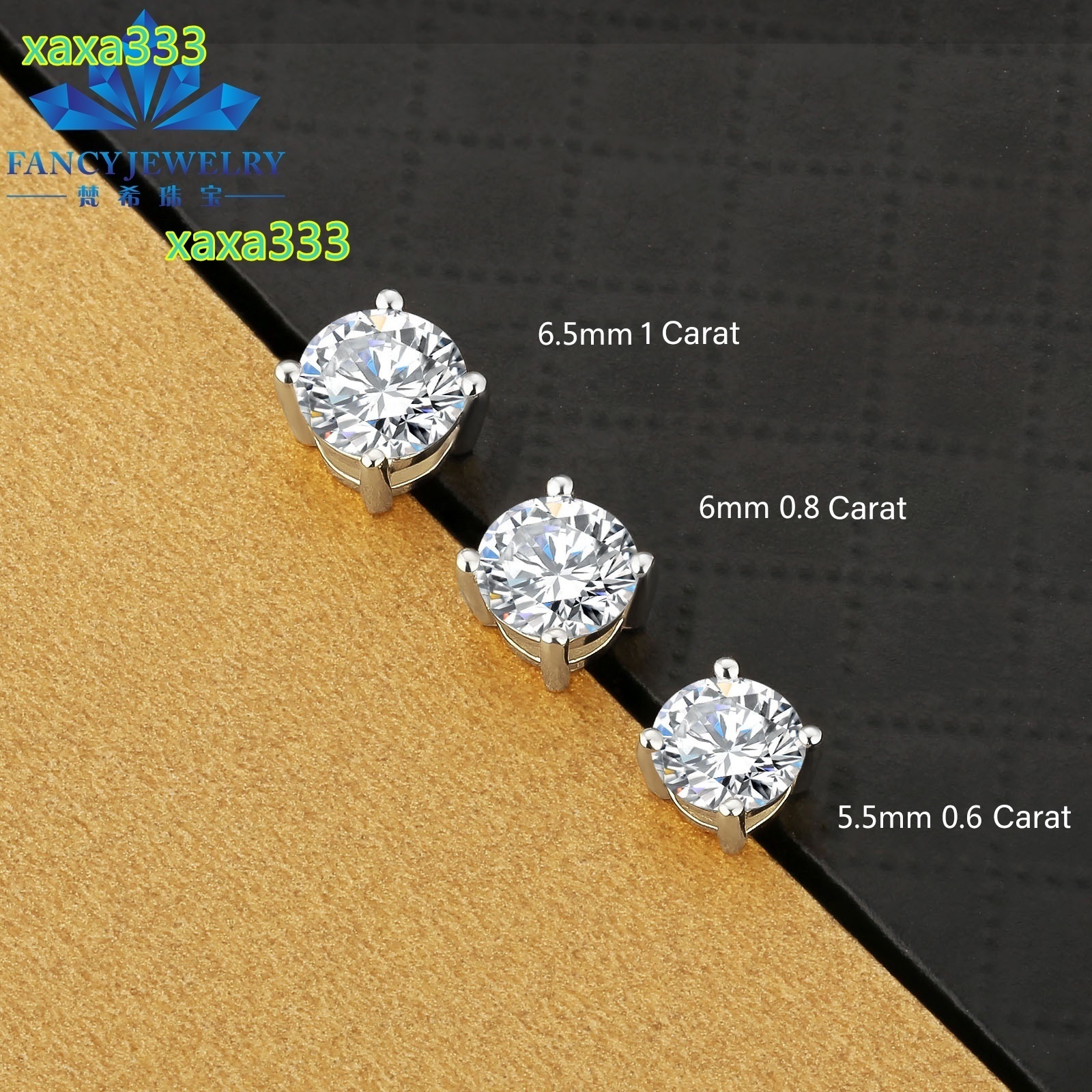 2025 Fashion Moissanite Studs Earrings Def 1ct 2ct 3ct Diamond Round Moissanite 4prong Earrings Sliver Sterling Silver Jewelry