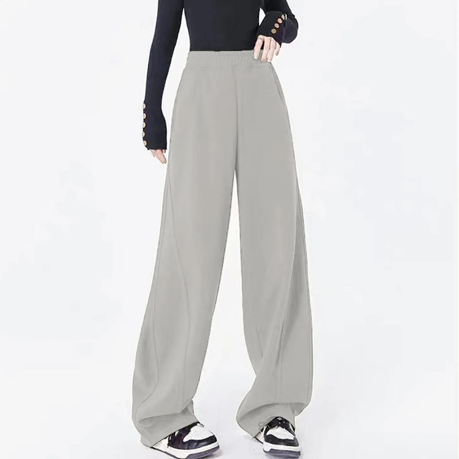 WomenS Straight Loose Sweatpants Wide Leg Dance Pants Korean Style High Waist Breathable Long Trousers Sweatpants Techwear 250529Z