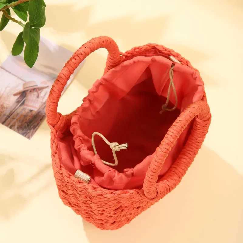 Handwoven Straw Rattan Half-Moon Beach Handbag Large Capacity Women Summer Hollow Out Shoulder Crossbody Bag Woven Tote Bag XJ2520528