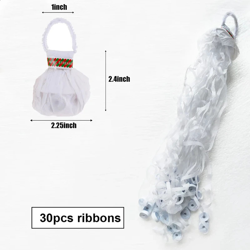 60-10Pack White Streamers Poppers Wedding Decorations Paper Crackers Hand Throw Celebrations Streamer Engagement Party Supplies 250526 - view 7