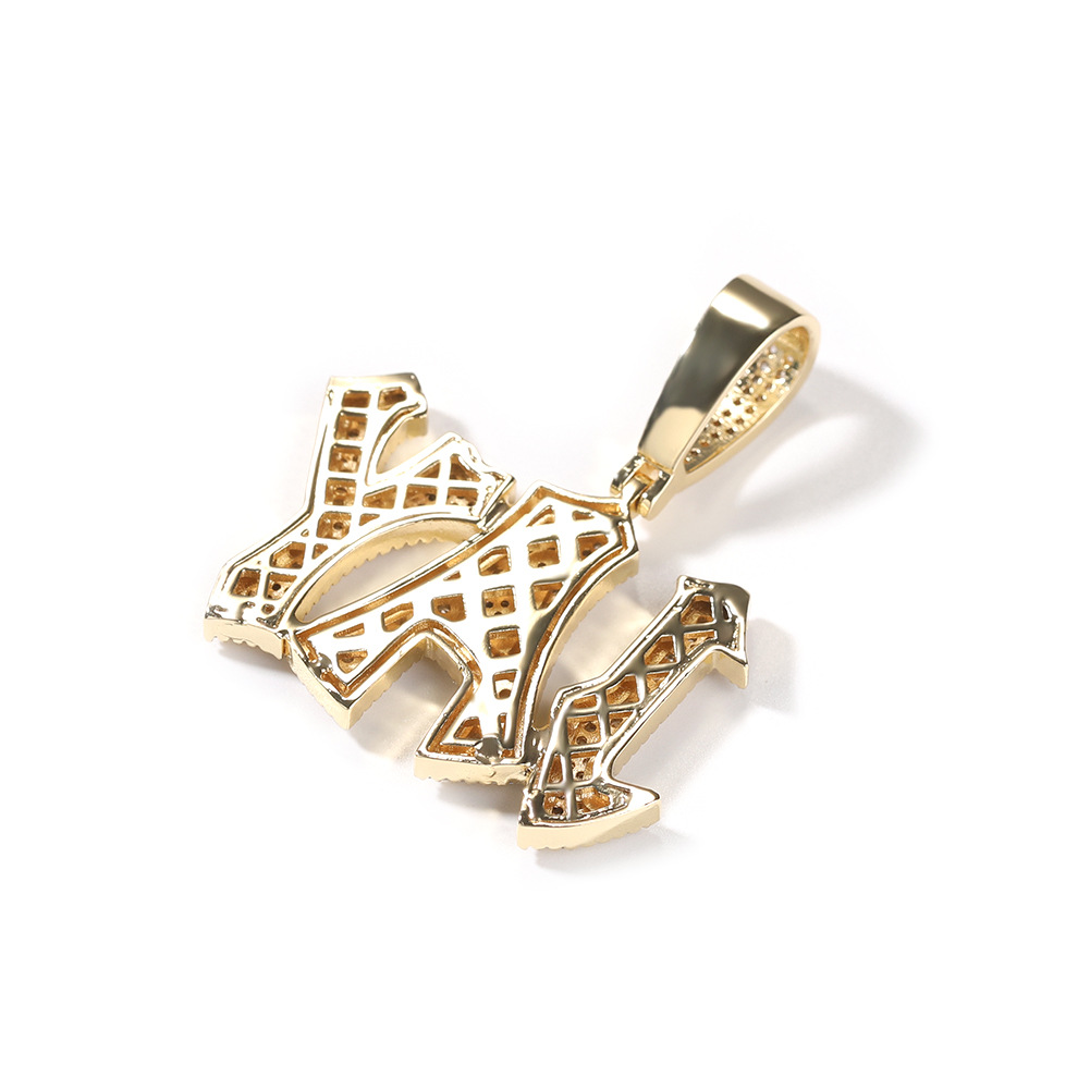 DIY Custom A-Z Letters Name Pendant Necklaces 5A Zircon Real Gold Plated Hip Hop Jewelry