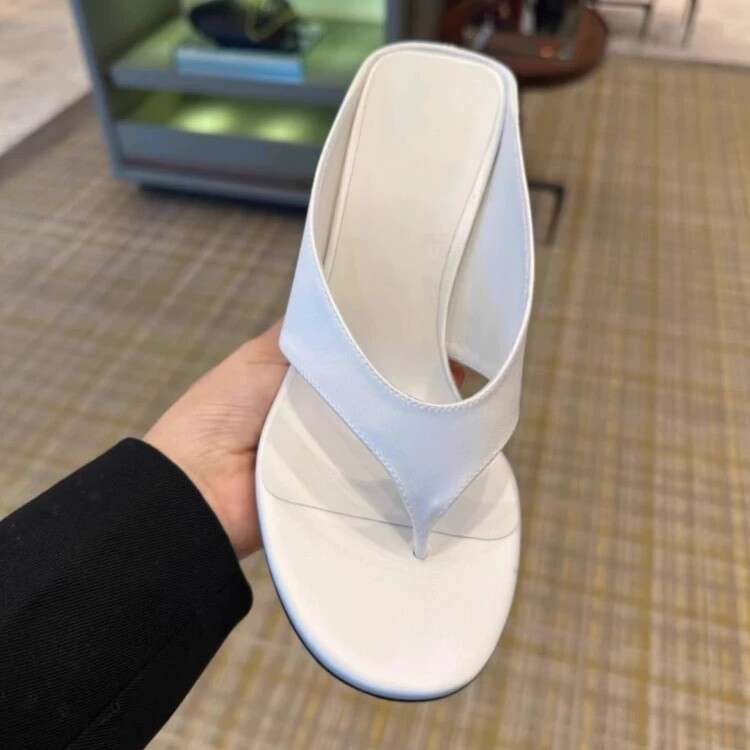 Cowhide Version ~ Niche Wedge Toe Post for Women Outdoor 2025 New Summer Sandals High Heels